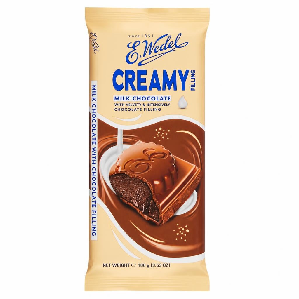 E. Wedel Milk Chocolate with Chocolate Filling 100g