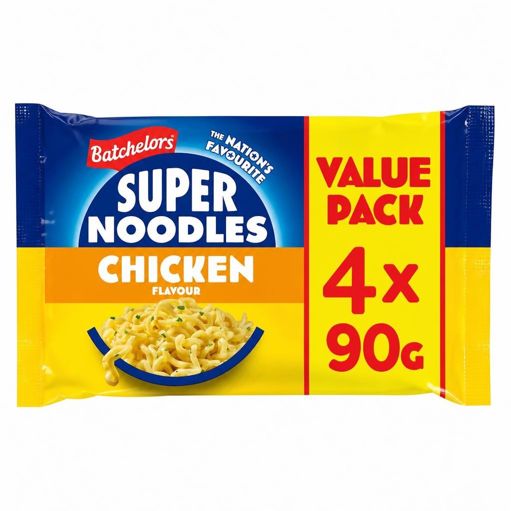 Batchelors Super Noodles Chicken 4 Pack 360G