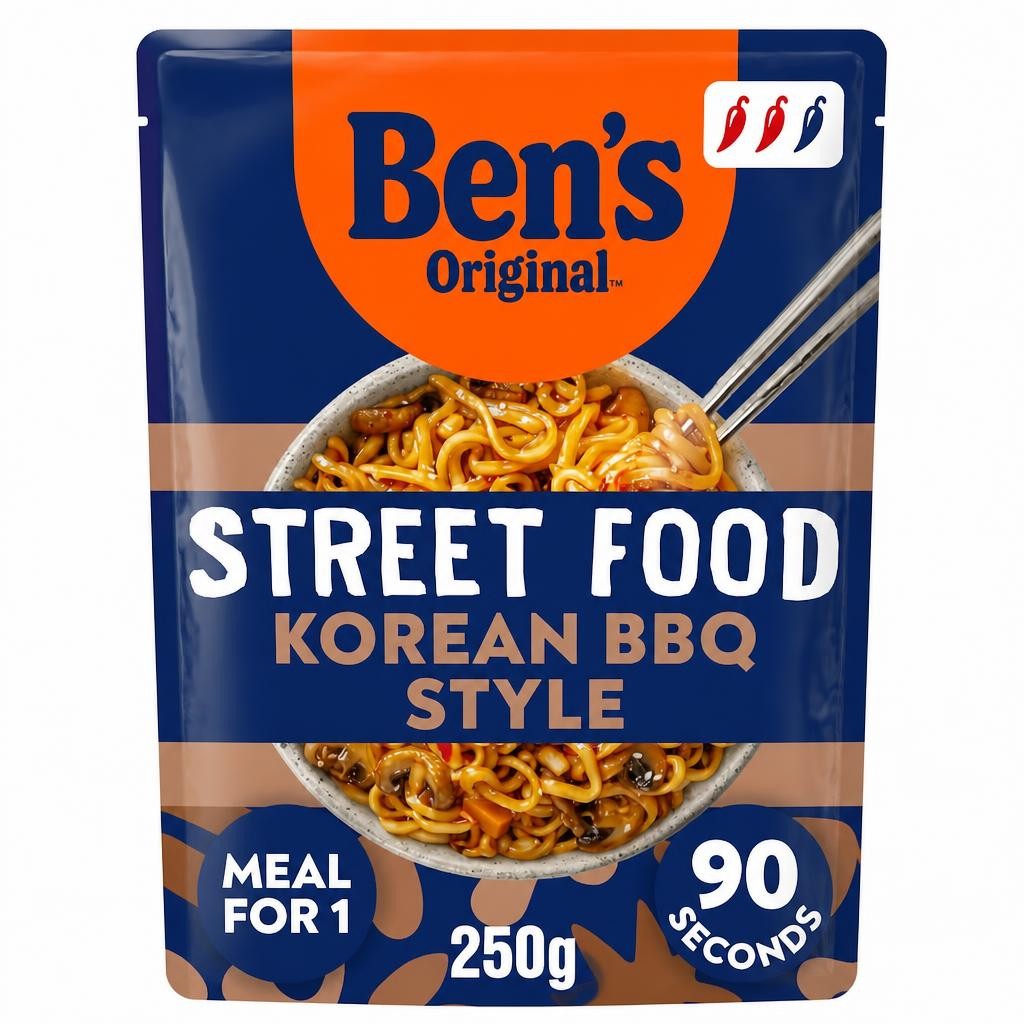 Bens Original Street Food Korean BBQ Microwave Instant Noodles Ready Meal 250g
