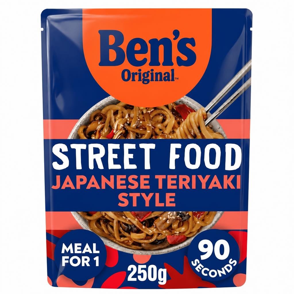 Bens Original Street Food Japanese Teriyaki Sauce Microwave Instant Noodles Ready Meal 250g