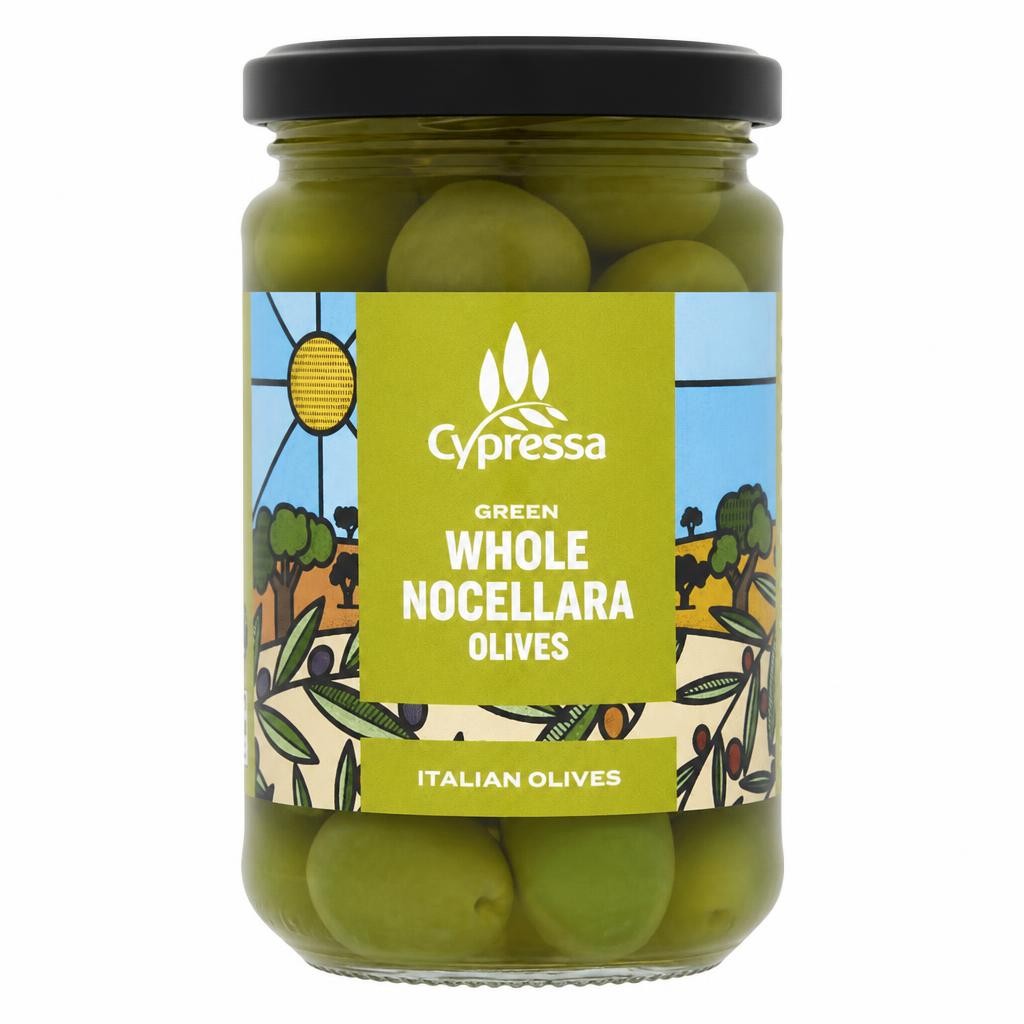 Cypressa Green Whole Nocellara Olives 290g