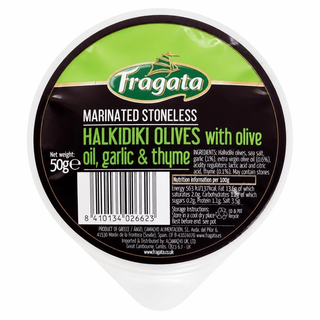 Fragata Halkidiki Olives With Garlic & Thyme 50G