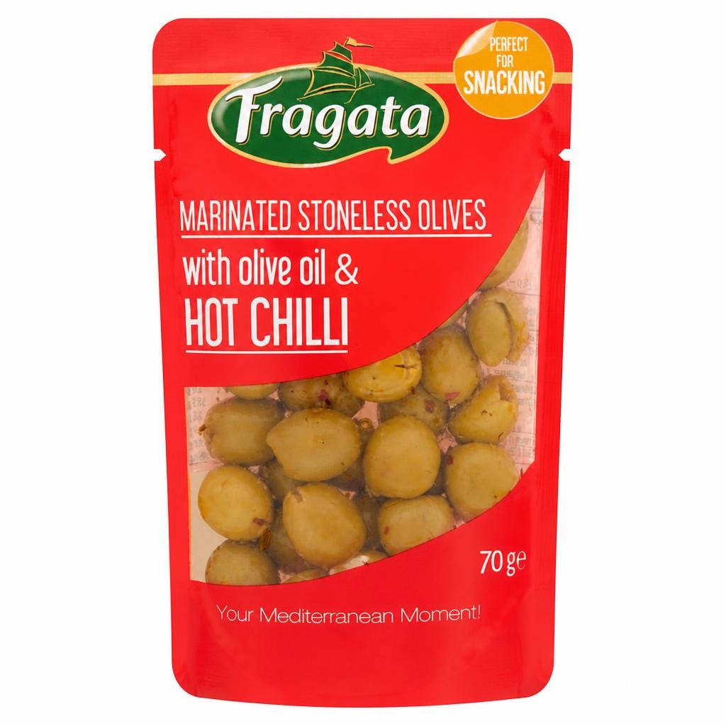 Fragata Marinated Stoneless Olives with Olive Oil & Hot Chilli 70g