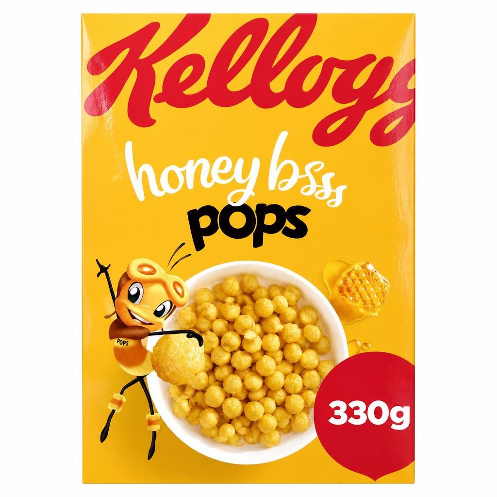 Kellogg's Honey Pops Breakfast Cereal 330g