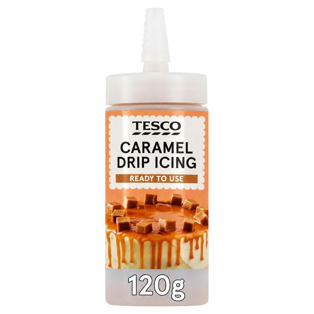 Tesco Carmel Drip Icing 120g