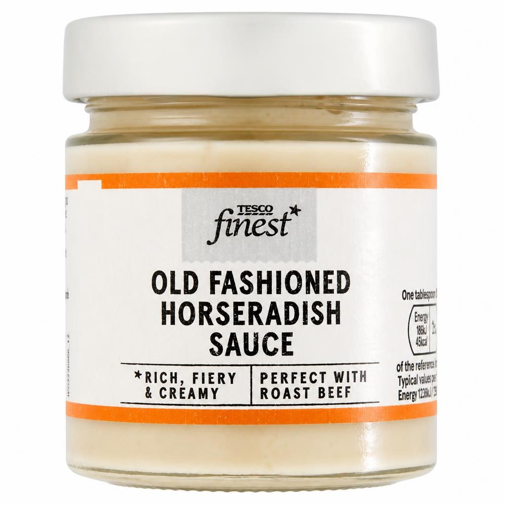 TESCO FINEST OLD FASHIONED HORSERADISH SAUCE 180g