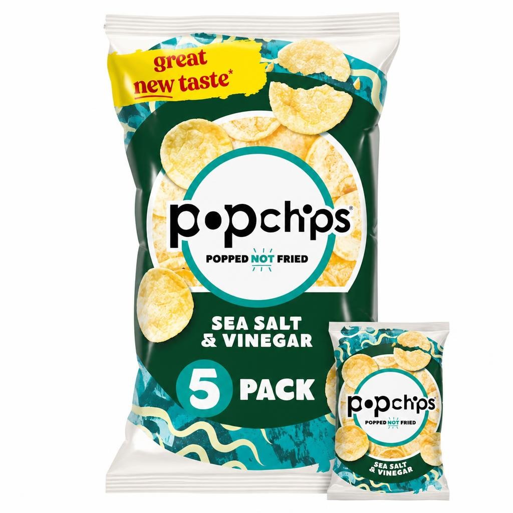 Popchips Sea Salt & Vinegar Multipack Crisps 5x17g