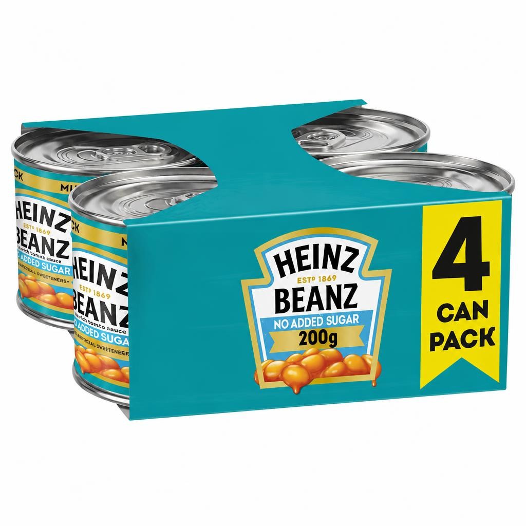 Heinz No Added Sugar Baked Beans in Tomato Sauce 4 x 200g