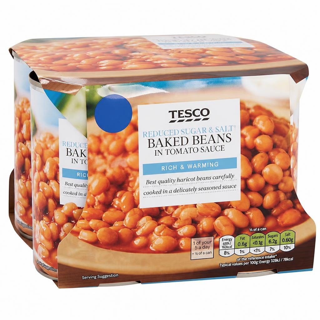 Tesco Reduced Sugar & Salt Baked Beans in Tomato Sauce 4x420g