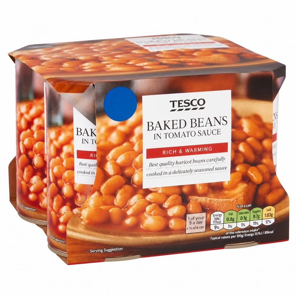 Tesco Baked Beans In Tomato Sauce 4X420g