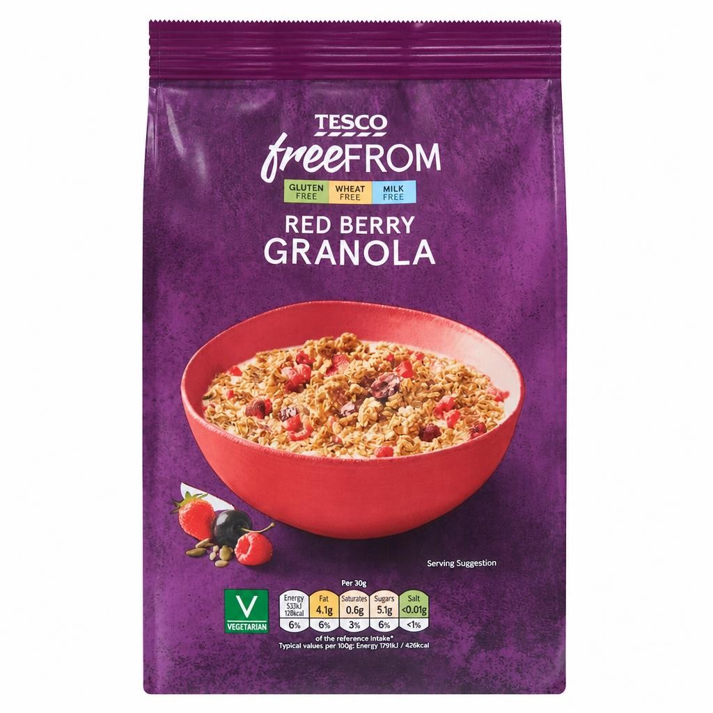 Tesco Free From Red Berry Granola 350g