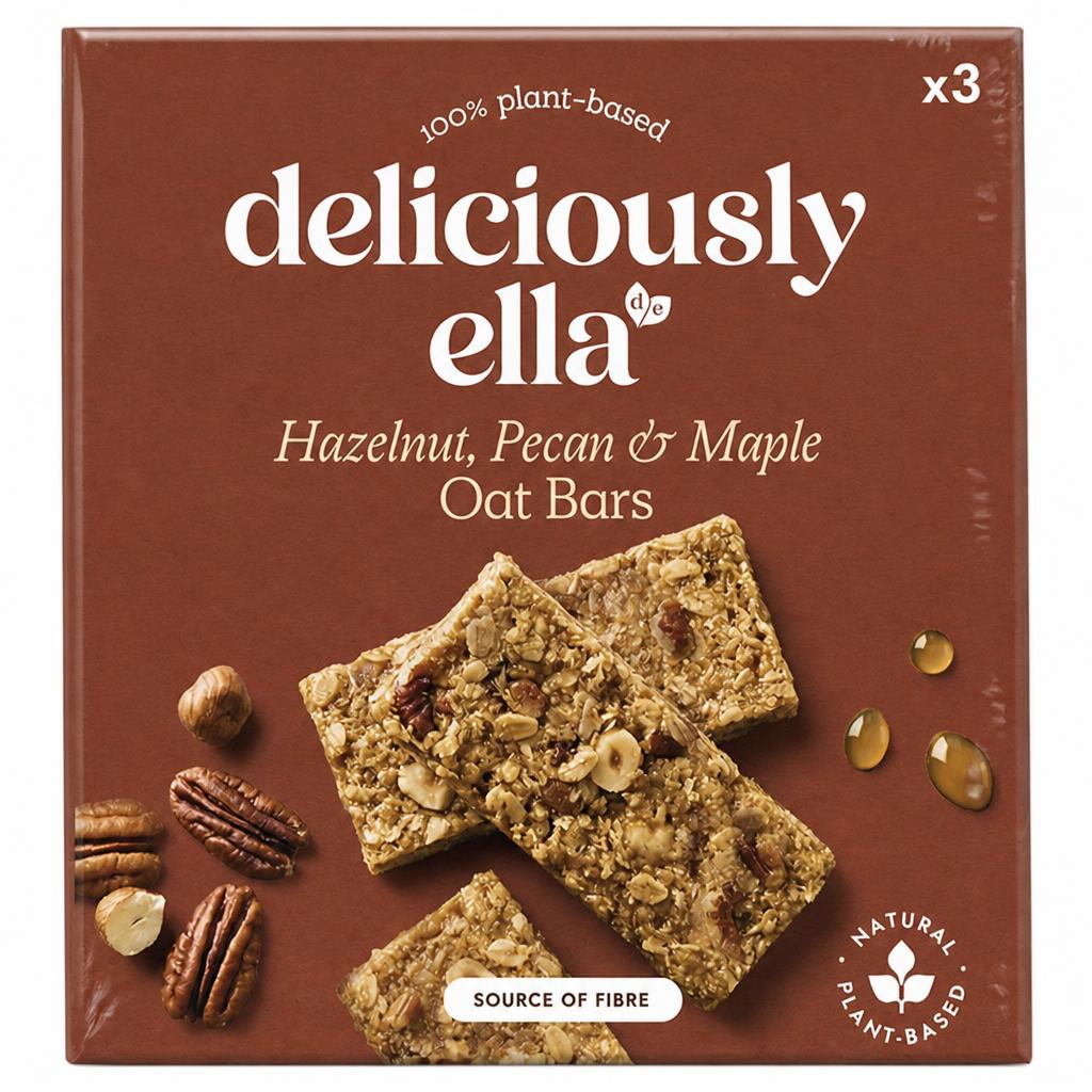 Deliciously Ella Hazelnut Pecan & Maple Oat Bars 3 X 50G