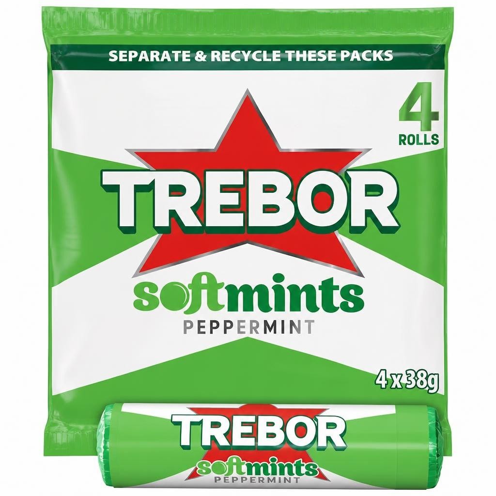Trebor Soft Mint Peppermint Multipack 4 pack 38g