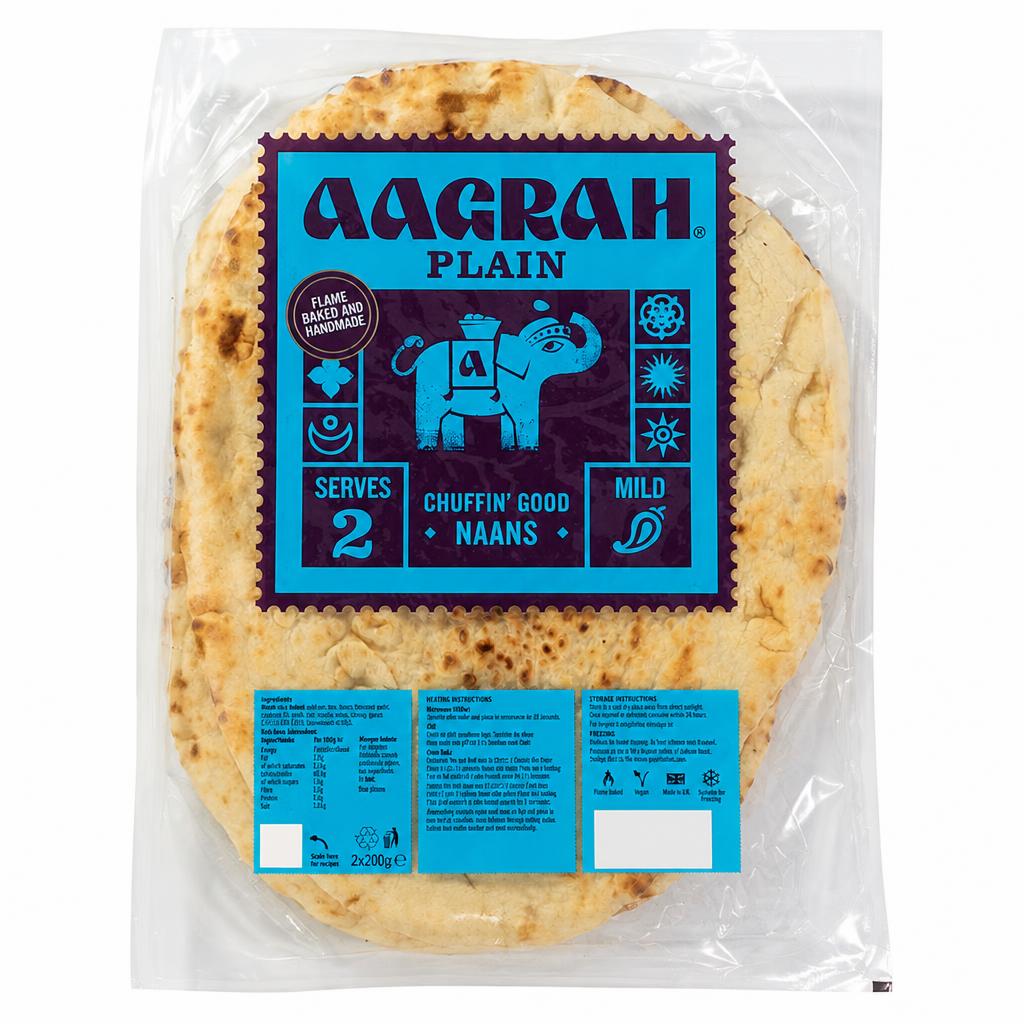 Aagrah Plain Naan (2 x 200g)