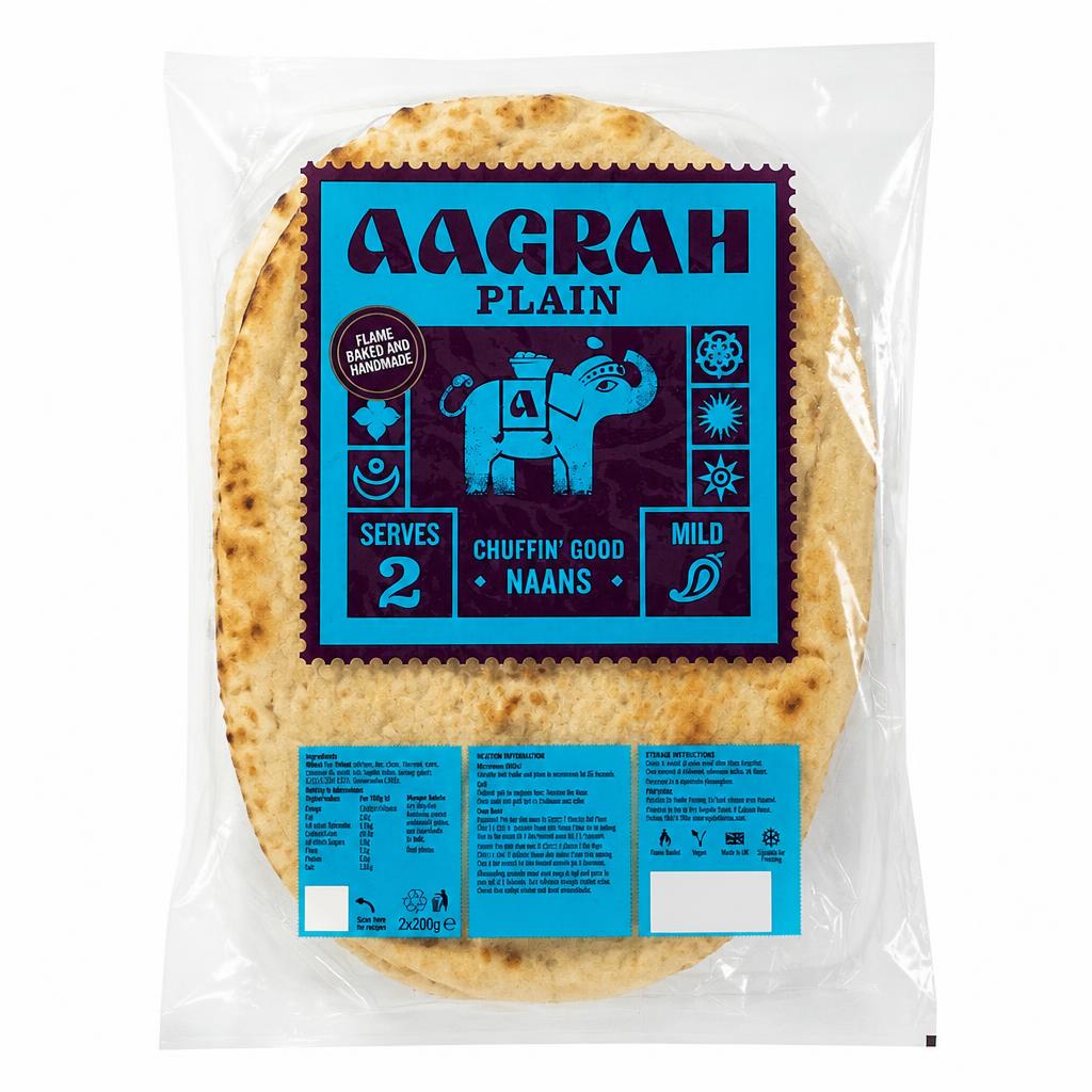 Aagrah Plain Naan (2 x 200g)