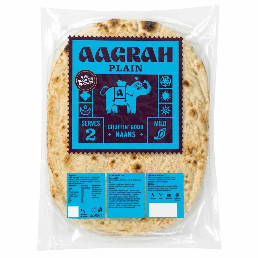Aagrah Plain Naan (2 x 200g)