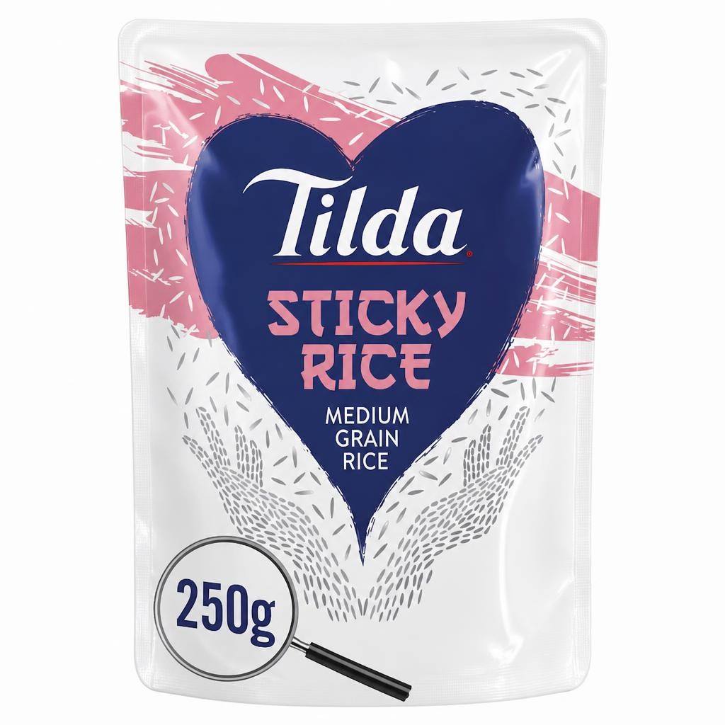 Tilda Microwave Sticky Medium Grain Rice 250G