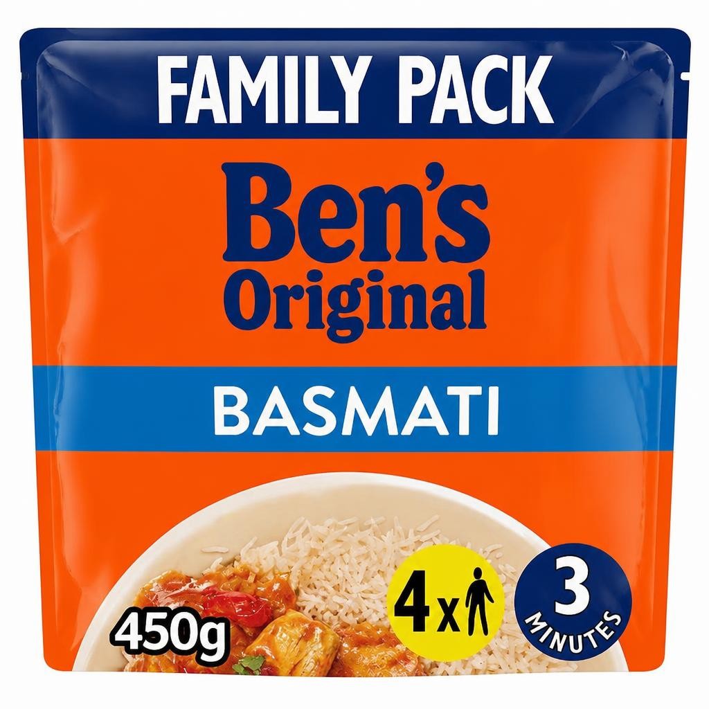 Bens Original Basmati Microwave Rice Family Pack 450g