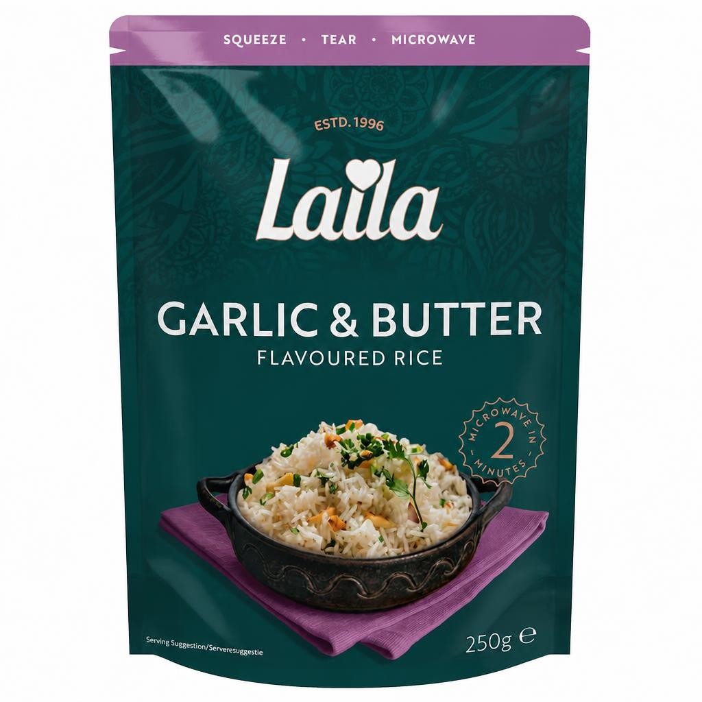 Laila Garlic & Butter Microwave Rice 250g