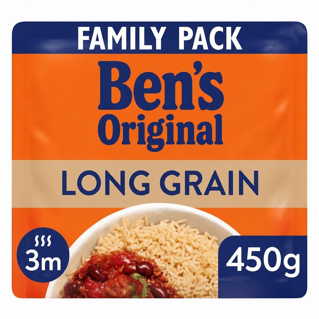 Bens Original Long Grain Microwave Rice Family Pack 450g
