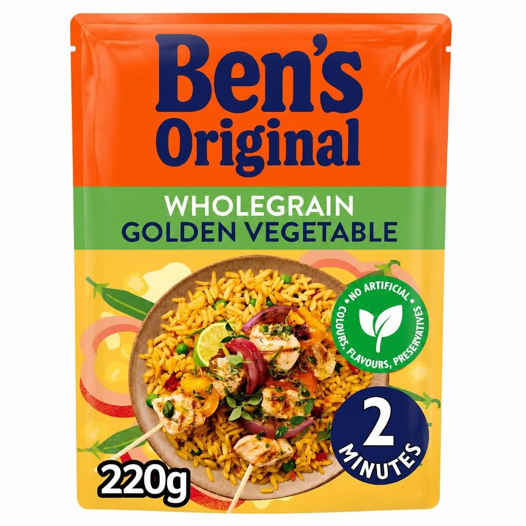 Bens Original Wholegrain Golden Vegetable Microwave Rice 220g