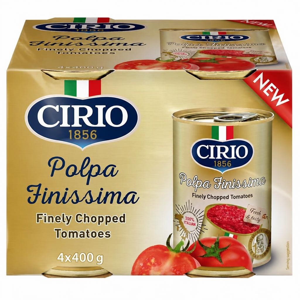 Cirio Polpa Finissima Finely Chopped Tomatoes 4 x 400g