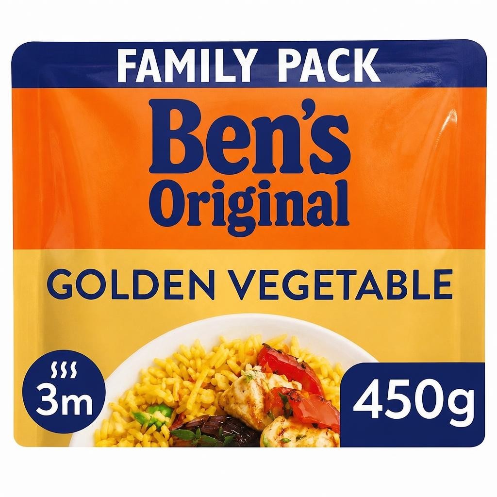 Bens Original Golden Vegetable Microwave Rice Family Pack 450g