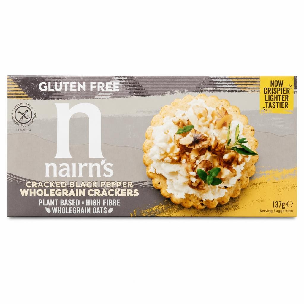 Nairn's Gluten Free Cracked Black Pepper Wholegrain Crackers 137g
