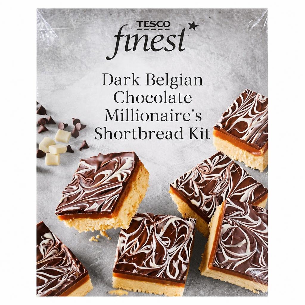 Tesco Finest Dark Belgian Chocolate Millionaire's Shortbread Kit 400g
