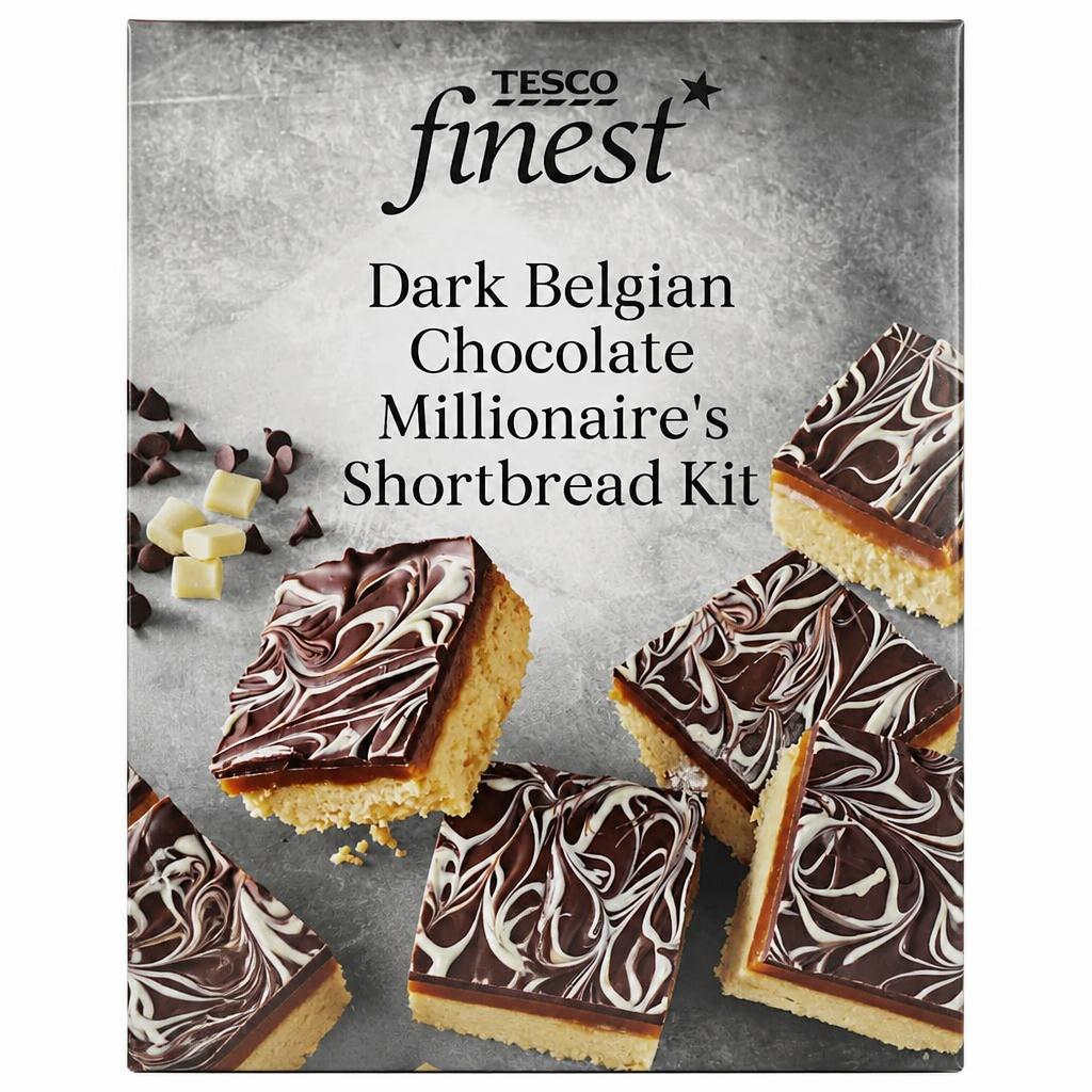 Tesco Finest Dark Belgian Chocolate Millionaire's Shortbread Kit 400g