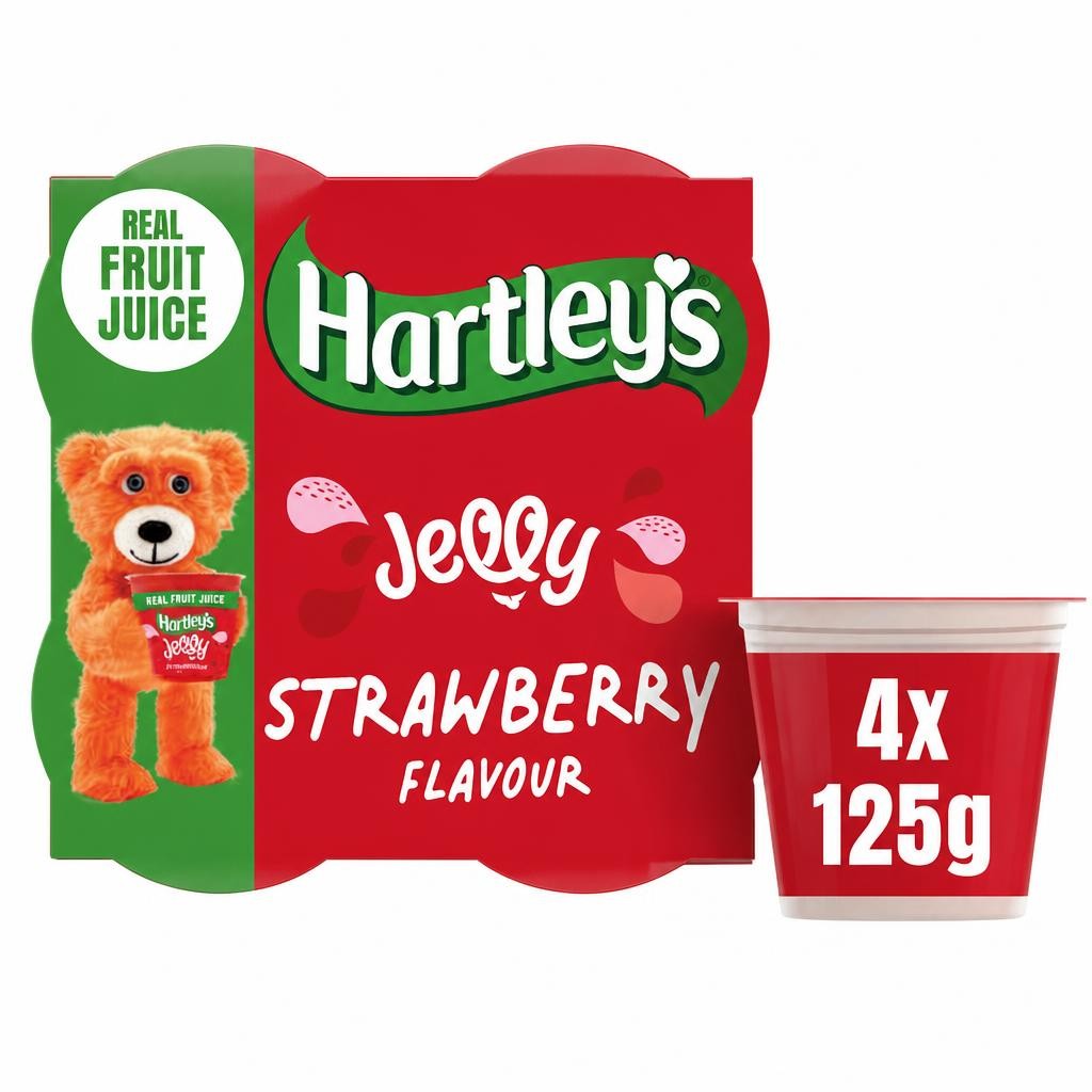 Hartley's Strawberry Flavour Jelly 4 x 125g