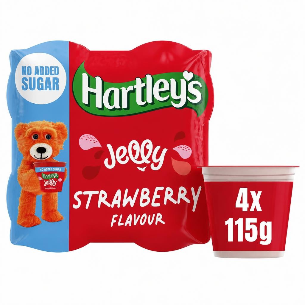 Hartley's No Added Sugar Strawberry Flavour Jelly 4x115g