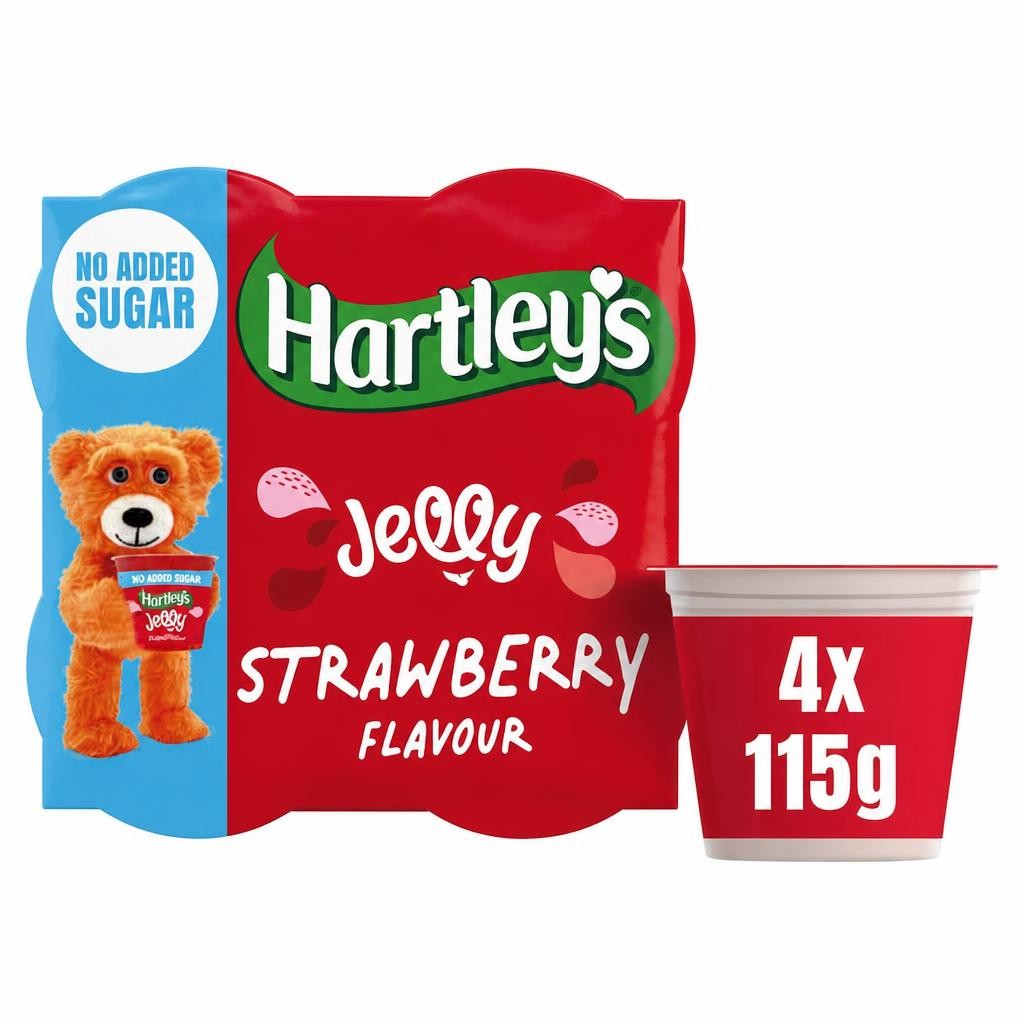 Hartley's No Added Sugar Strawberry Flavour Jelly 4x115g