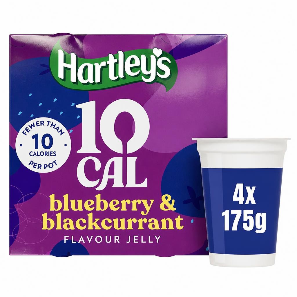 Hartley's 10 Cal Blueberry & Blackcurrant Flavour Jelly 4x175g