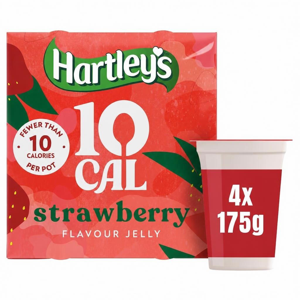 Hartley's 10 Cal Strawberry Flavour Jelly 4x175g