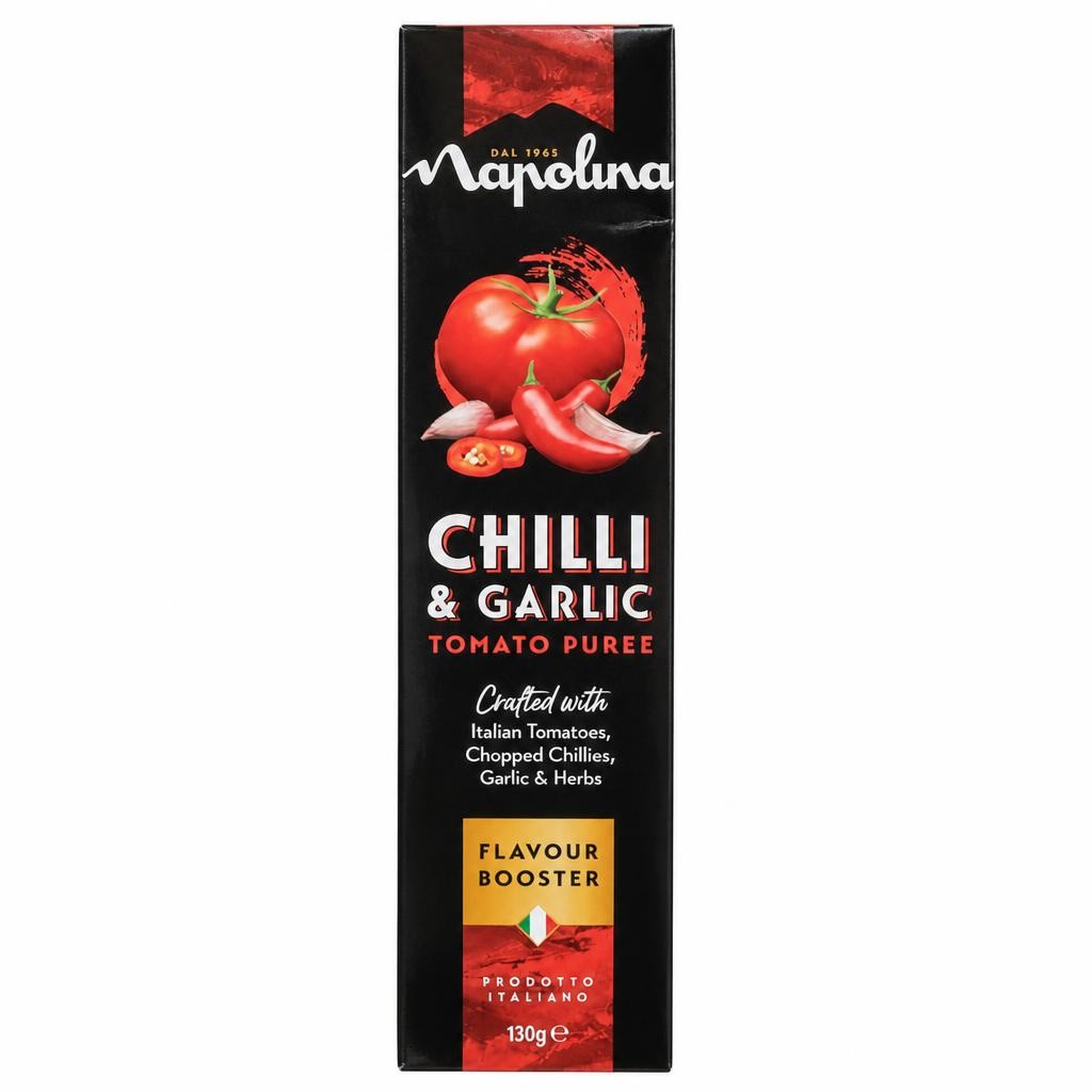 Napolina Chilli & Garlic Tomato Puree Flavour Booster 130G