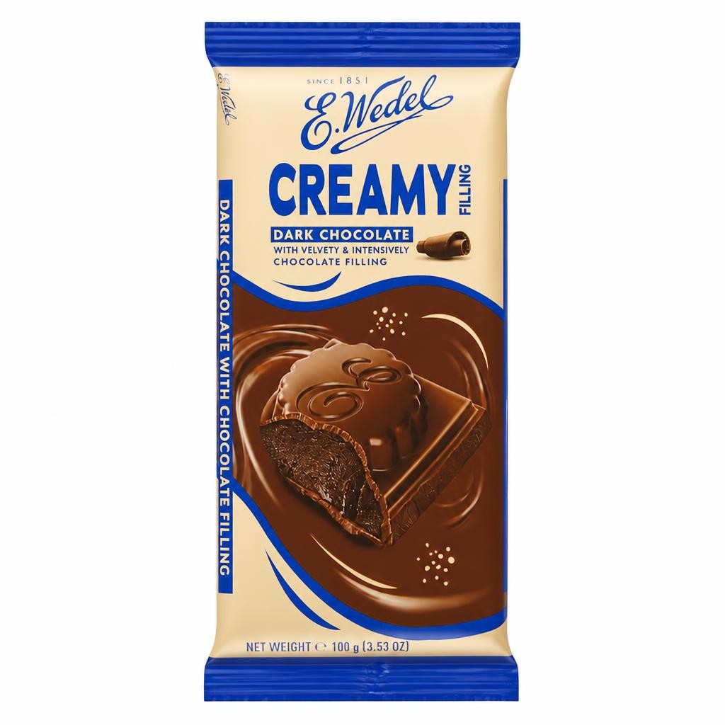 E. Wedel Dark Chocolate with Chocolate Filling 100g