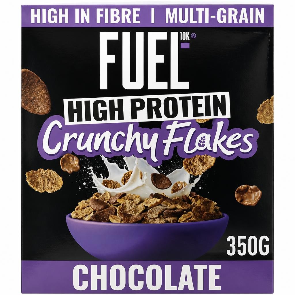 FUEL10K Chocolate Multigrain Flakes High Protein Breakfast Cereal 350g