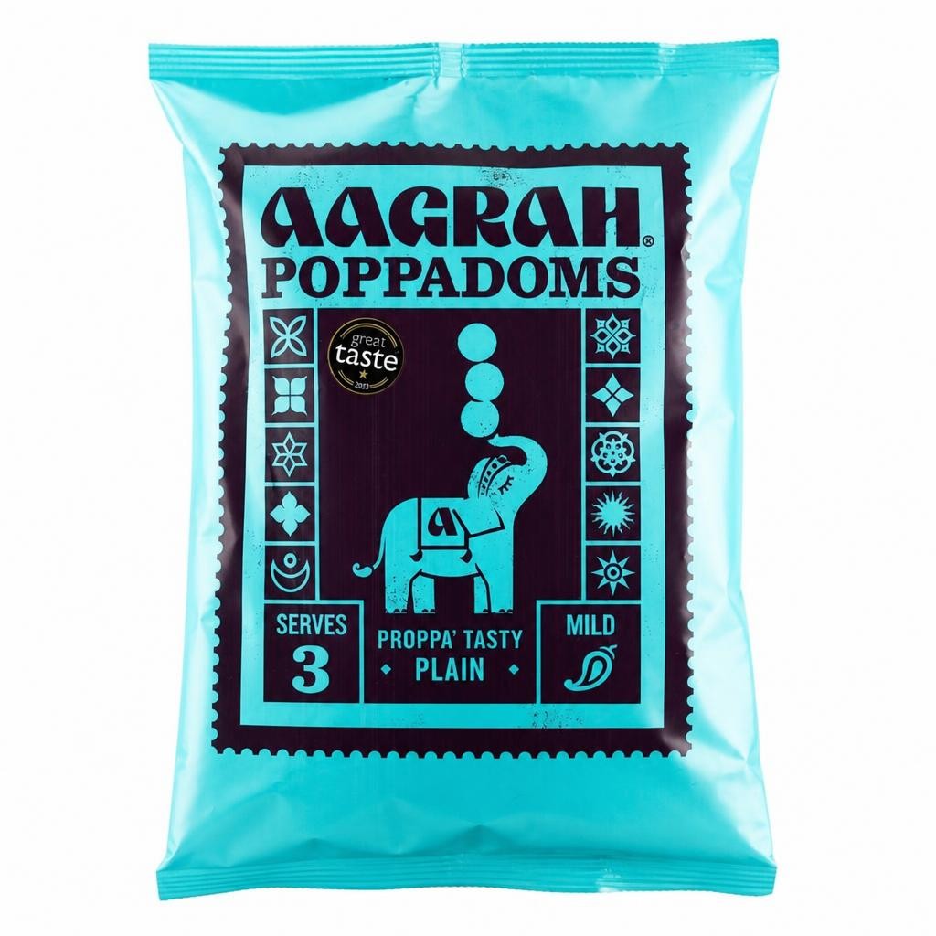 Aagrah Poppadoms Plain 60g
