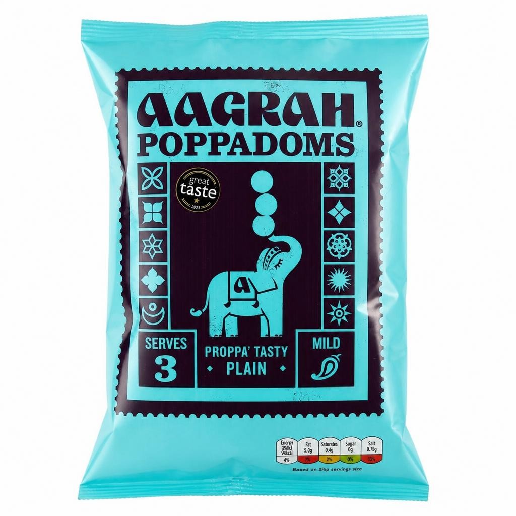 Aagrah Poppadoms Plain 60g