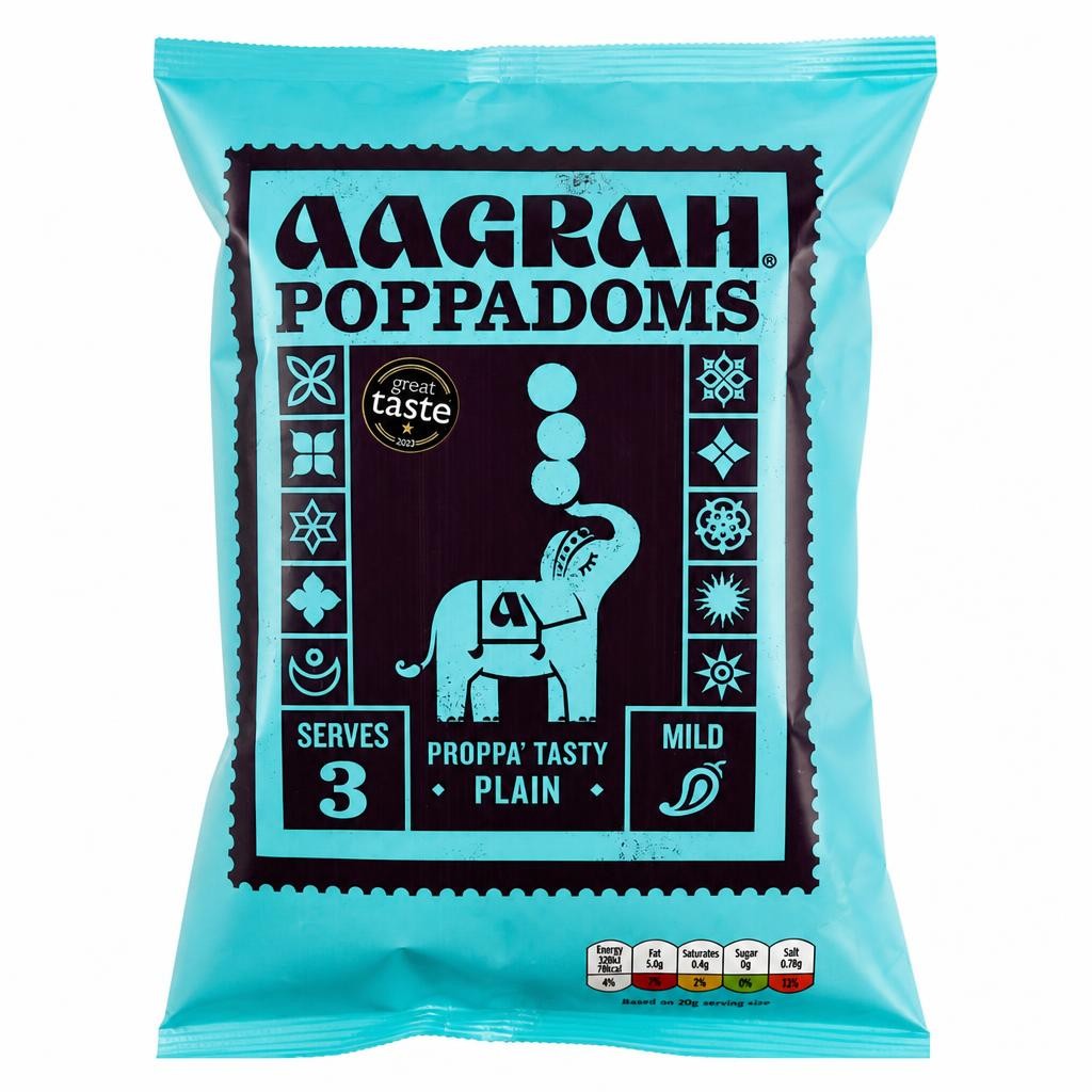 Aagrah Poppadoms Plain 60g