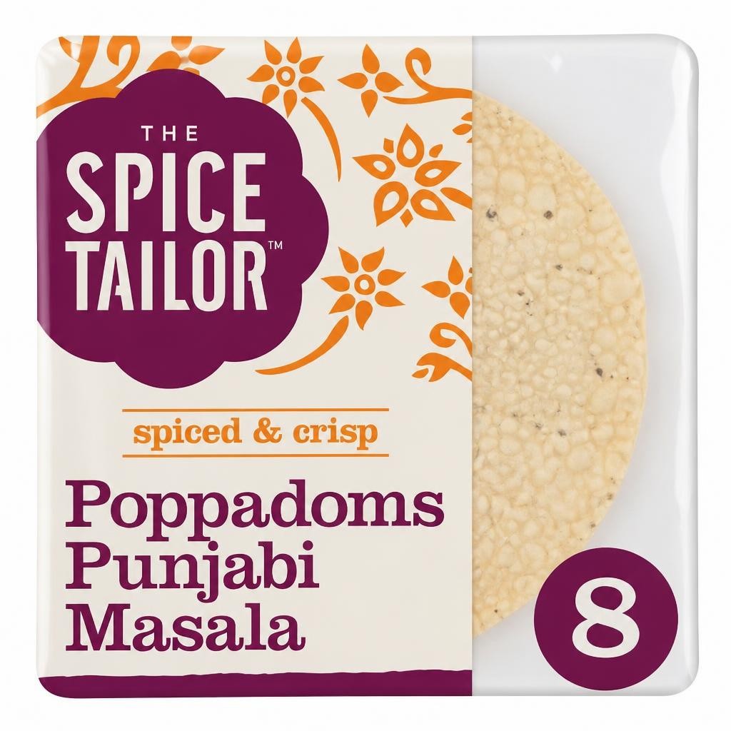 The Spice Tailor Punjabi Masala Poppadoms 8 pack 9g