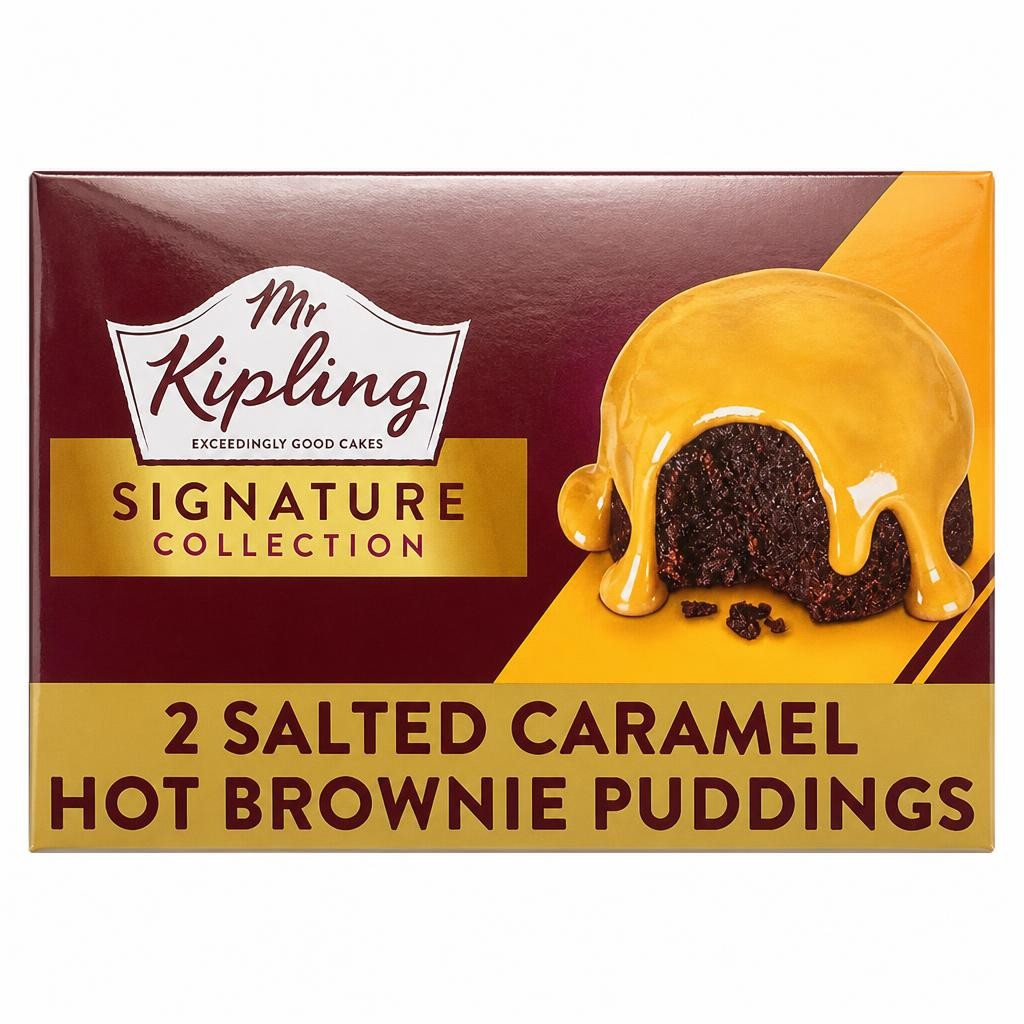 Mr Kipling Signature Salted Caramel Brownie Pudding Cake Dessert 2x105g