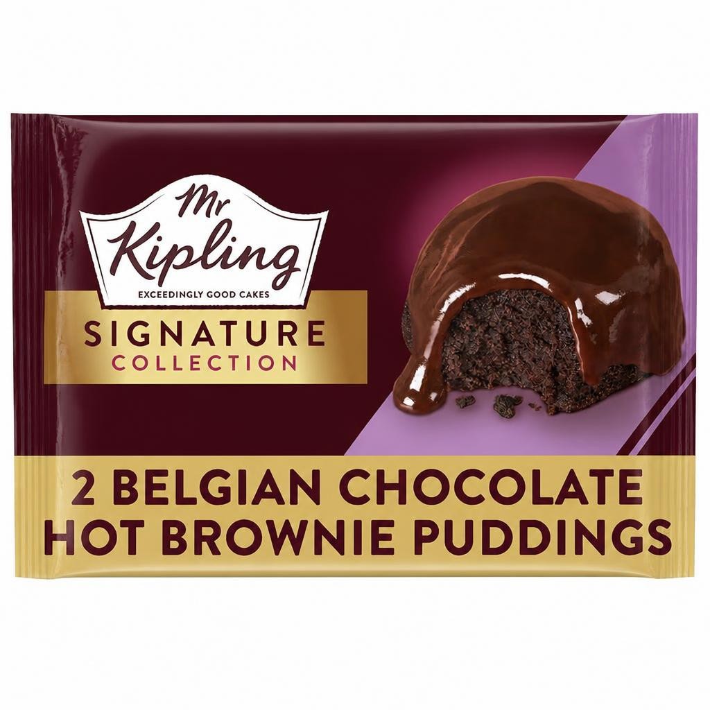 Mr Kipling Signature Belgian Chocolate Brownie Pudding Cake Dessert 2x105g