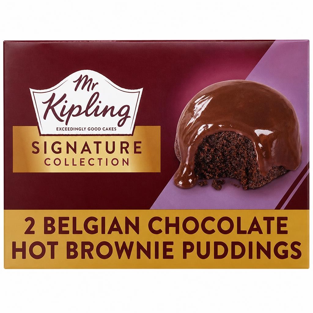 Mr Kipling Signature Belgian Chocolate Brownie Pudding Cake Dessert 2x105g