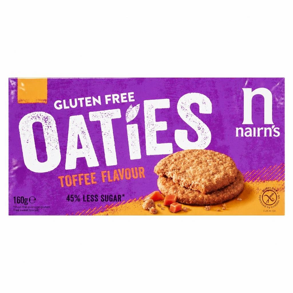 Nairn's Gluten Free Oaties - Toffee Flavour Biscuits 160g