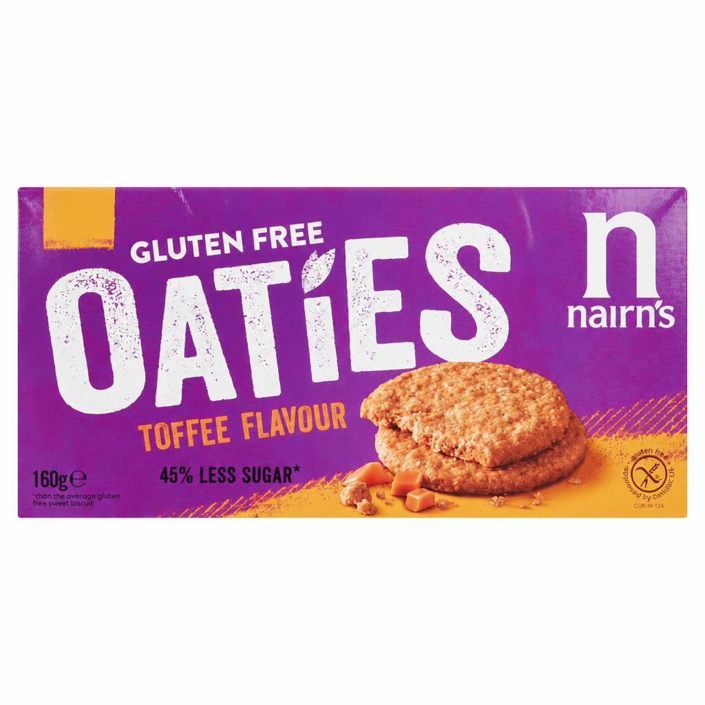 Nairn's Gluten Free Oaties - Toffee Flavour Biscuits 160g