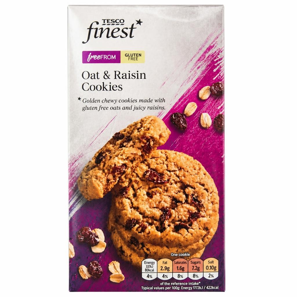 Tesco Free From Oat & Raisin Cookies 150g