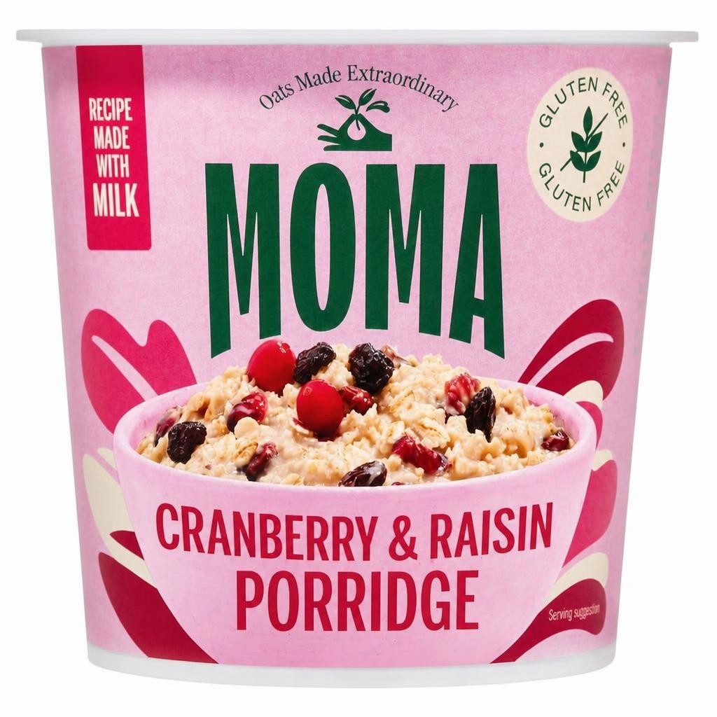 Moma Gluten Free Porridge Pot - Cranberry & Raisin 70g