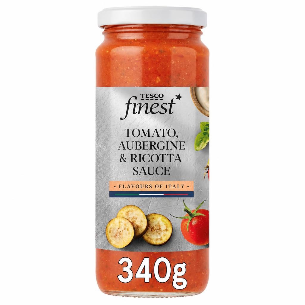 Tesco Finest Tomato, Aubergine & Ricotta Pasta Sauce 340G